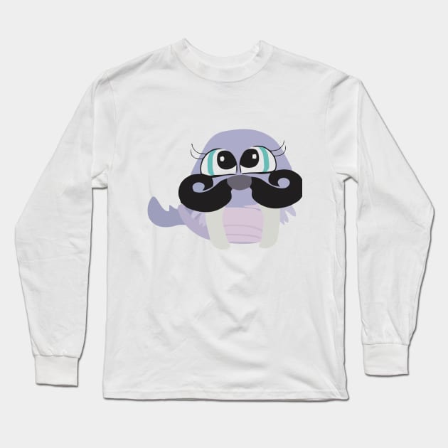 Mustache Walrus Long Sleeve T-Shirt by loafcorgi